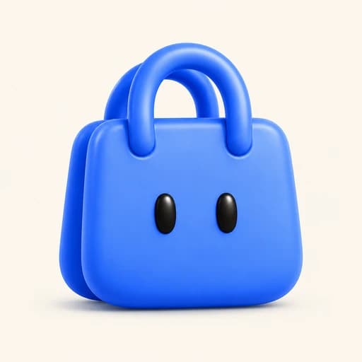 Bags blue shopping bag mascot
