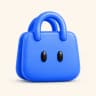 Bags blue shopping bag mascot